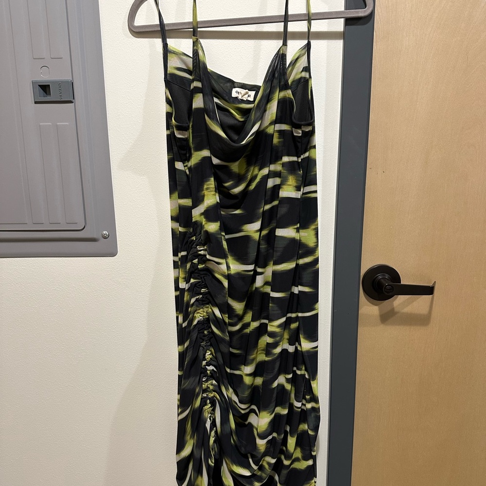 Open Edit spaghetti camouflage style strap dress